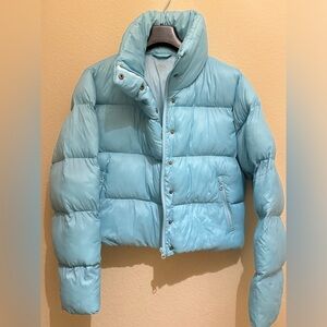 Alo Gold Rush Puffer Jacket Size small NEW Chalk Blue Sold out